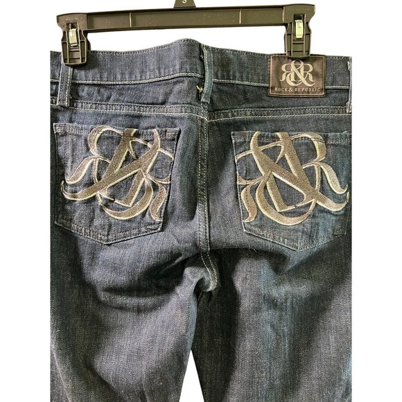 Rock & Republic Womens size 29 Dark Wash Denim Bootcut Jeans Size 8 - Picture 3 of 9